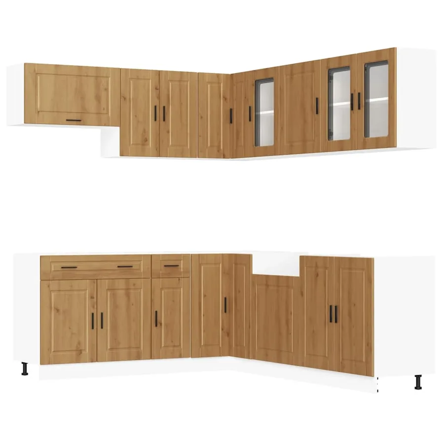 Ensemble d'armoires de cuisine 11 pcs Porto bois d'ingénierie - 2