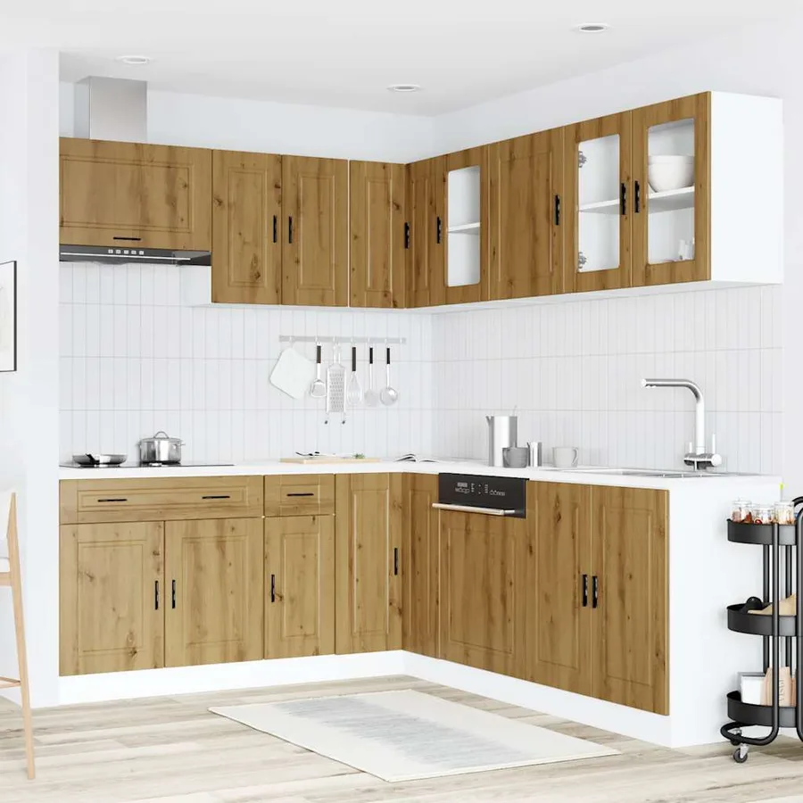 Ensemble d'armoires de cuisine 11 pcs Porto bois d'ingénierie - 3