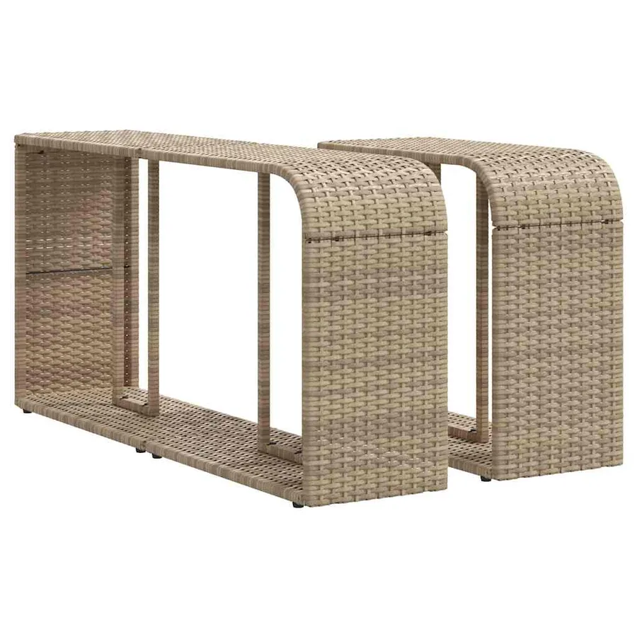 Salon de jardin 11 pcs avec coussins beige résine tressée - 8