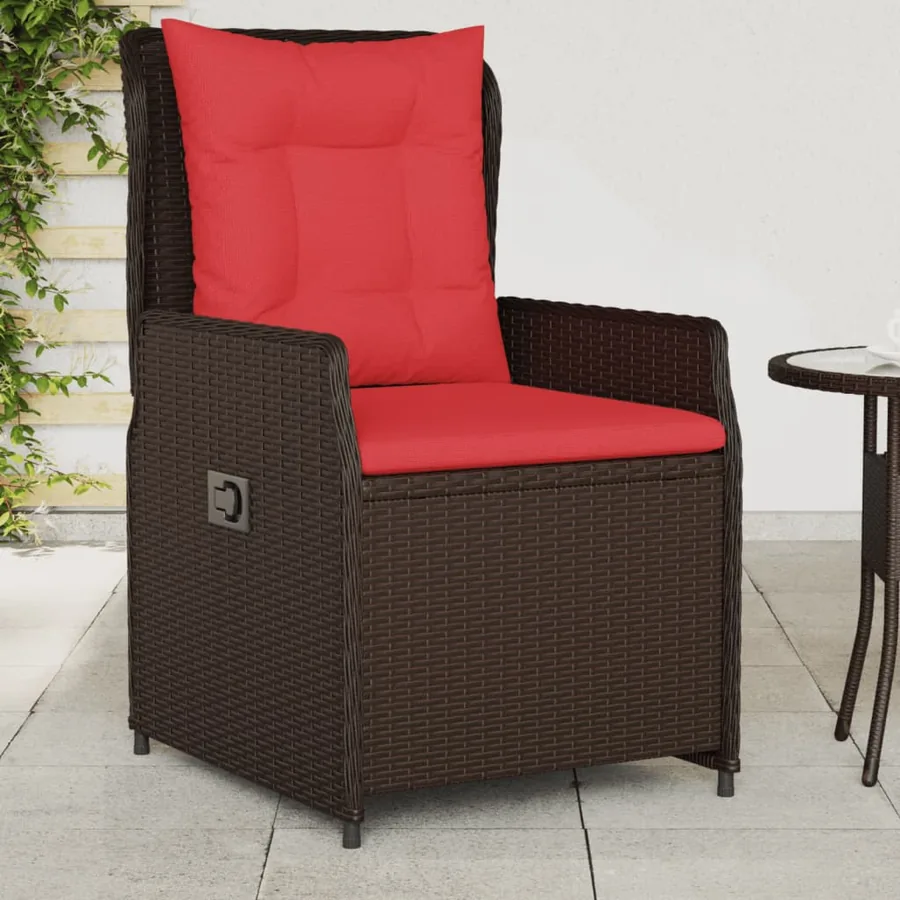 Chaises de jardin inclinables lot de 2 marron résine tressée