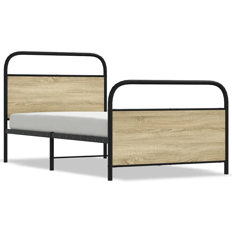 Cadre de lit sans matelas 100x190 cm chêne sonoma - 2