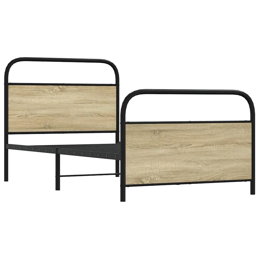 Cadre de lit sans matelas 100x190 cm chêne sonoma - 5