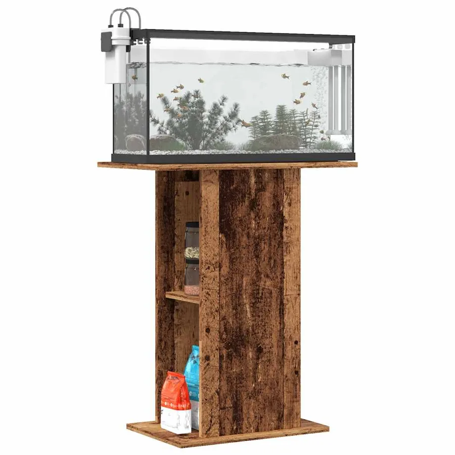 Support d'aquarium vieux bois 36x60,5x72,5 cm bois d'ingénierie - 3