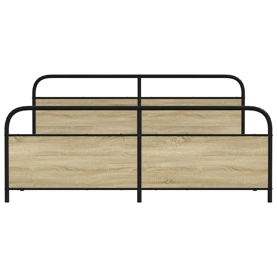 Cadre de lit en métal sans matelas chêne sonoma 180x200 cm - 4