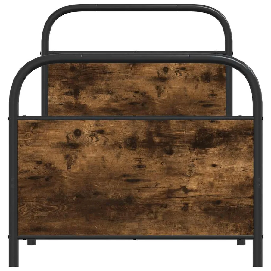 Cadre de lit sans matelas 80x200cm chêne fumé bois d'ingénierie - 5