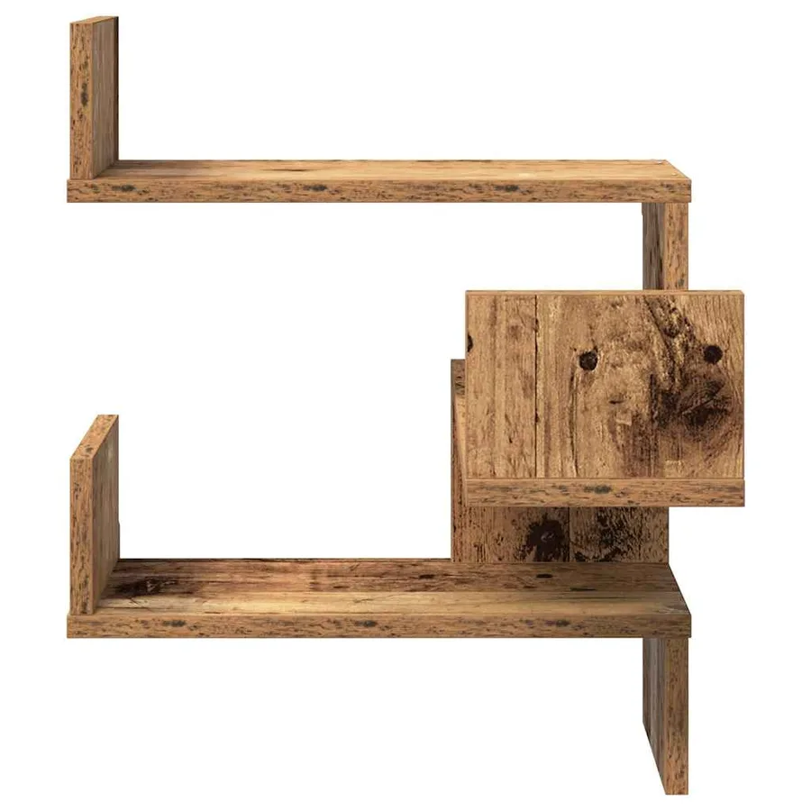 Étagères d'angle murales 2 pcs vieux bois 40x40x49,5 cm - 5