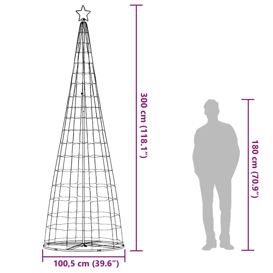 Sapin de Noël à LED 550 LED bleu 300 cm - 12