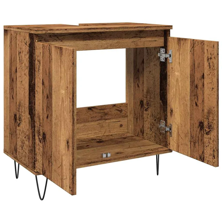 Armoire de salle de bain vieux bois 58x33x60 cm bois ingénierie - 8