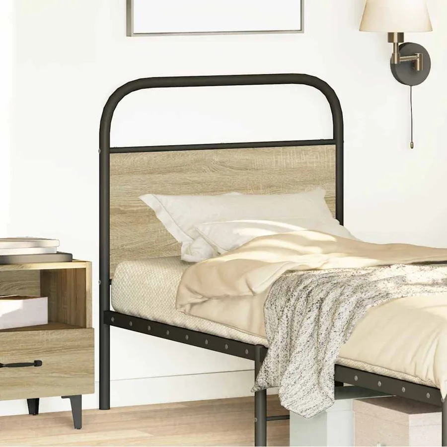 Tête de lit de remplacement chêne sonoma 80 cm acier et bois d'ingénierie - 2