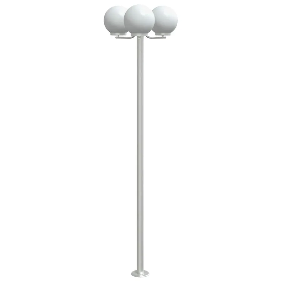 Lampadaires d'extérieur 2 pcs argenté 215 cm acier inoxydable - 4