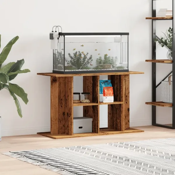 Support pour aquarium vieux bois 100x40x60 cm bois d'ingénierie