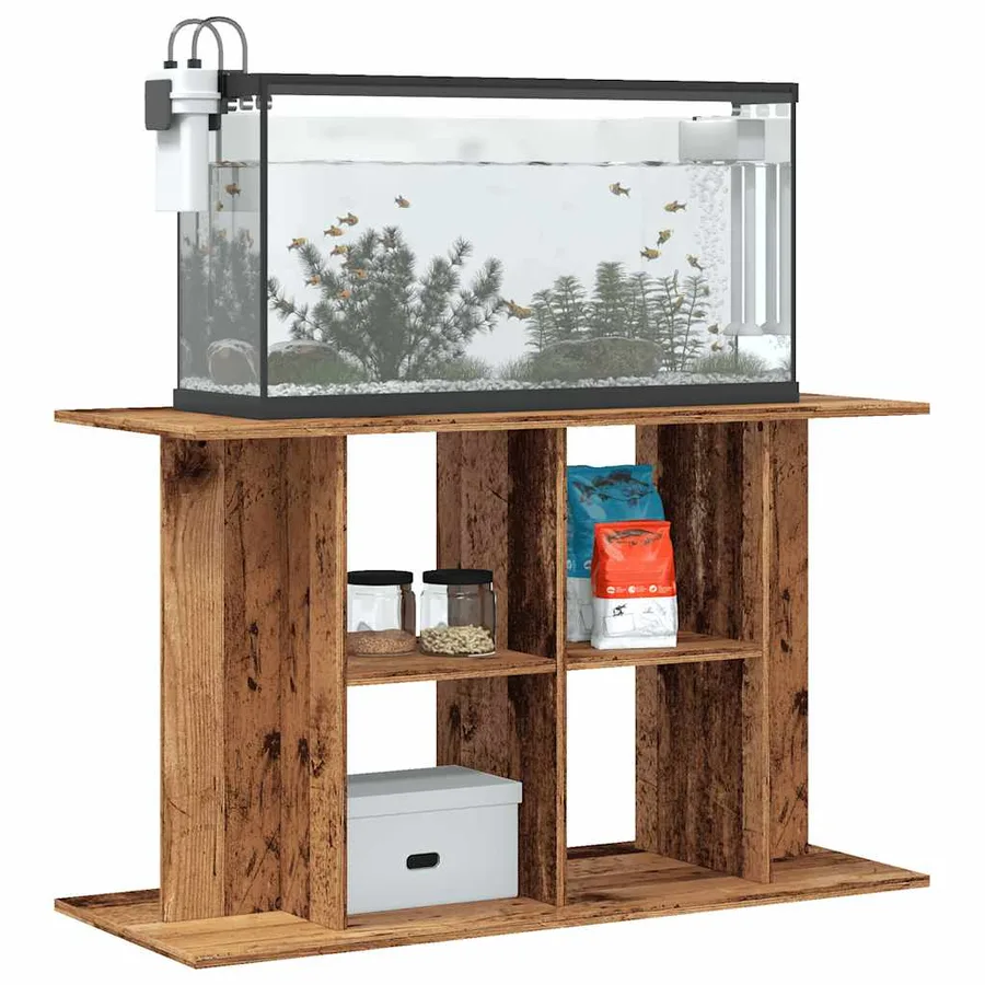 Support pour aquarium vieux bois 100x40x60 cm bois d'ingénierie - 3