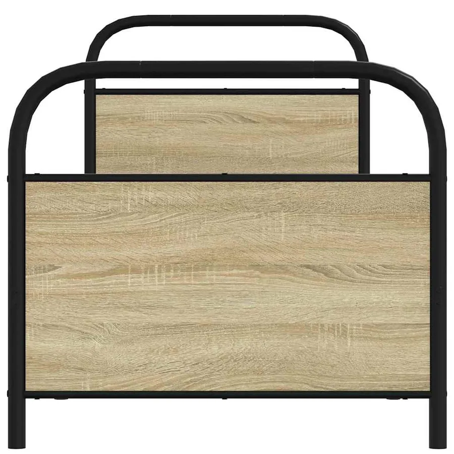Cadre de lit sans matelas 75x190cm chêne sonoma bois ingénierie - 4