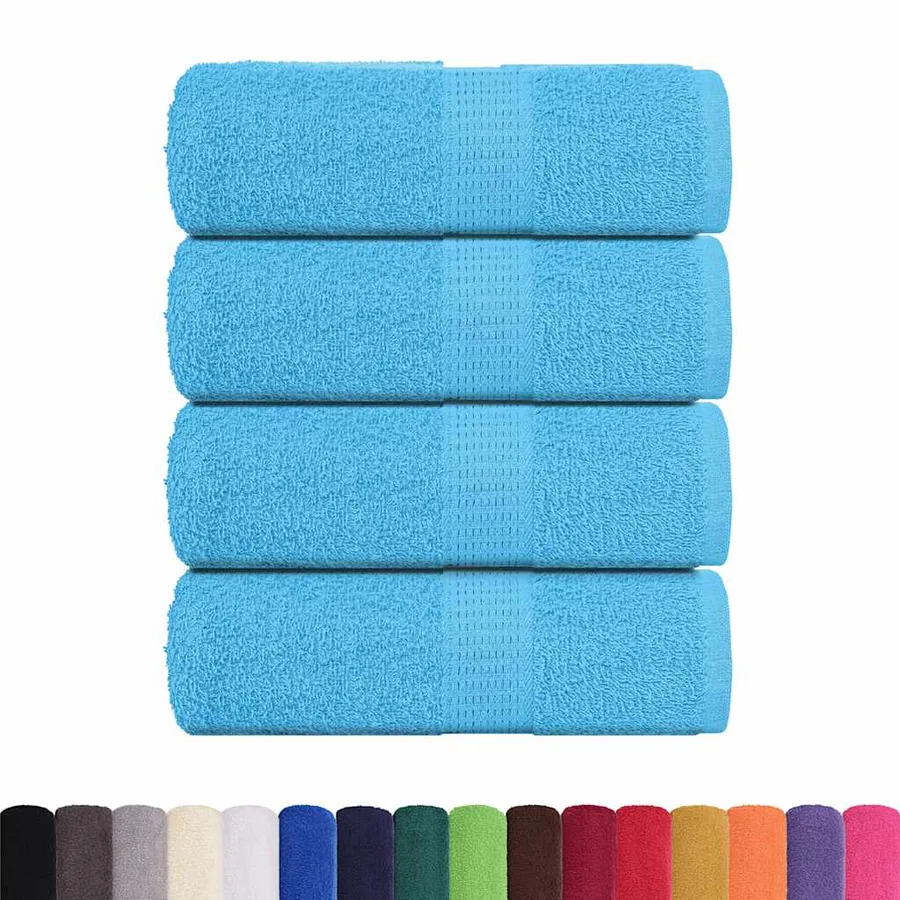 Serviettes de toilette FROGN 4 pièces Turquoise 30x30 cm 360 g/m² - 2