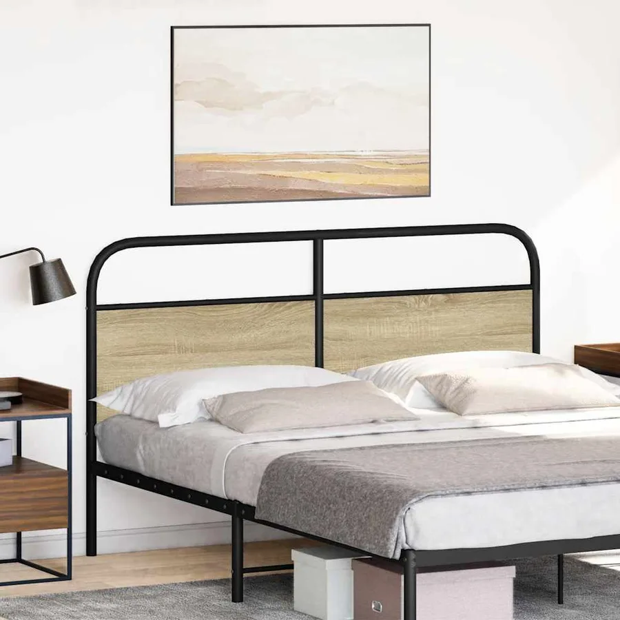 Tête de lit de remplacement chêne sonoma 160 cm acier et bois d'ingénierie - 2