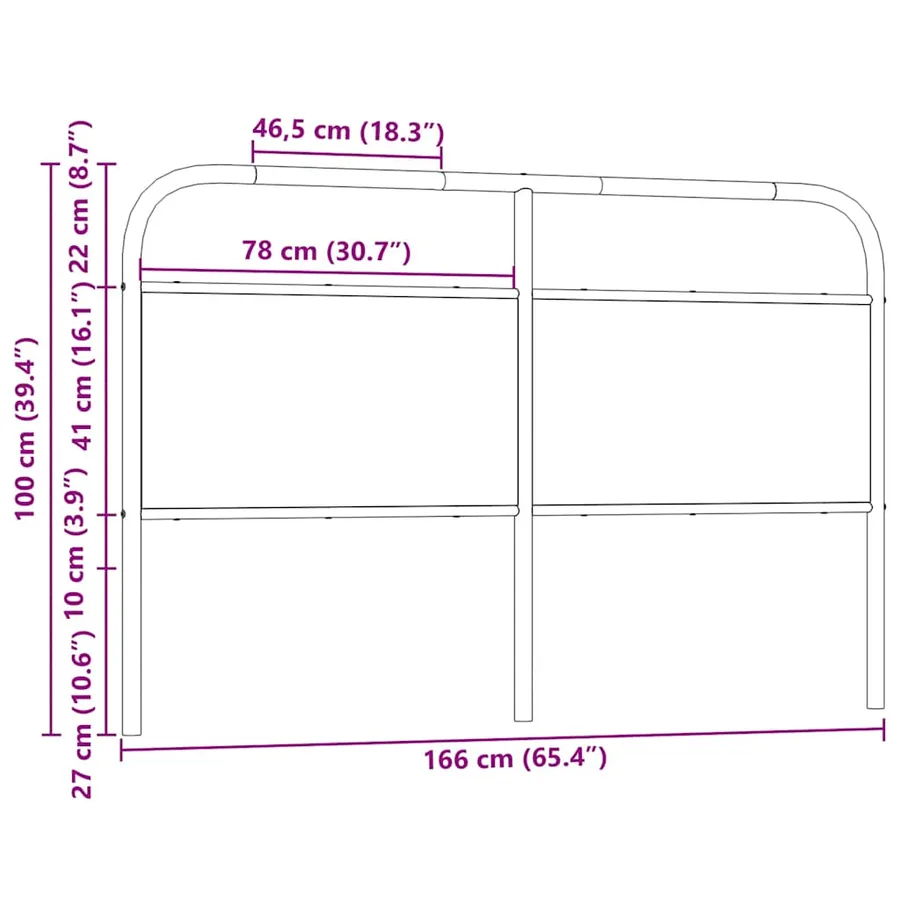 Tête de lit de remplacement chêne sonoma 160 cm acier et bois d'ingénierie - 7