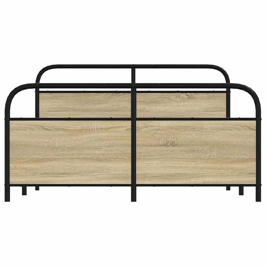 Cadre de lit en métal sans matelas chêne sonoma 150x200 cm - 4