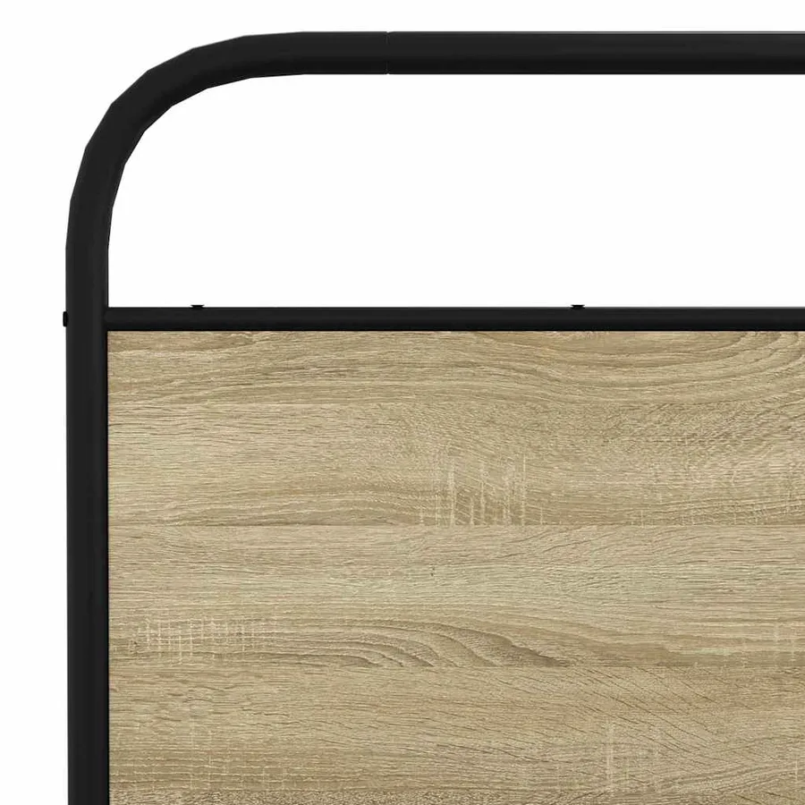 Cadre de lit en métal sans matelas chêne sonoma 150x200 cm - 7