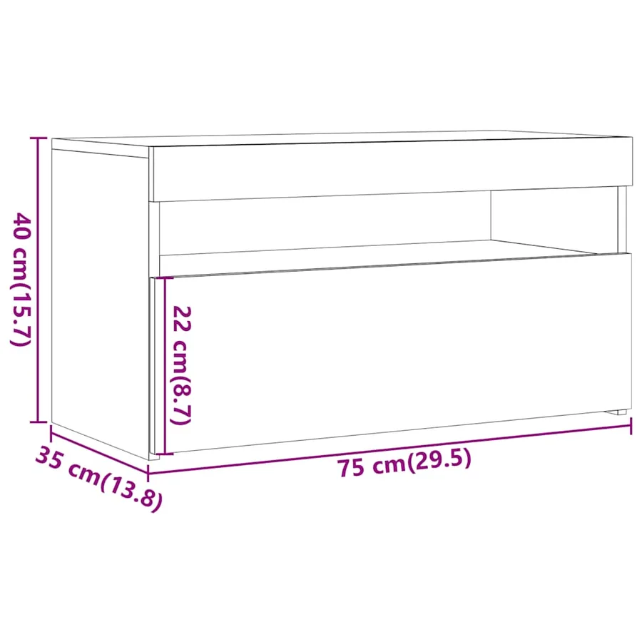 Meubles TV avec lumières LED 2 pcs vieux bois bois d'ingénierie - 17