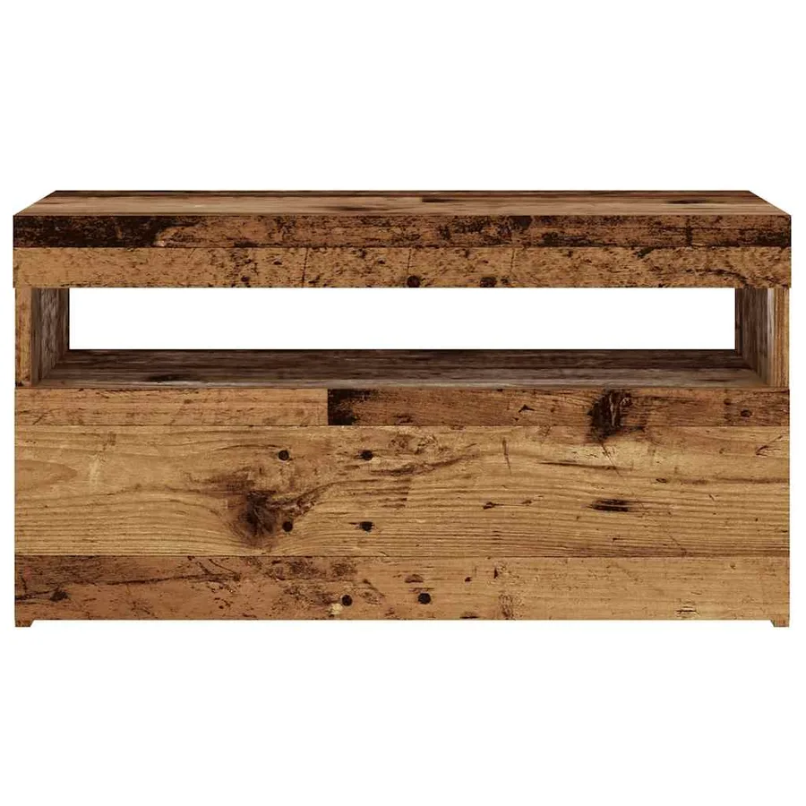 Meubles TV avec lumières LED 2 pcs vieux bois bois d'ingénierie - 7
