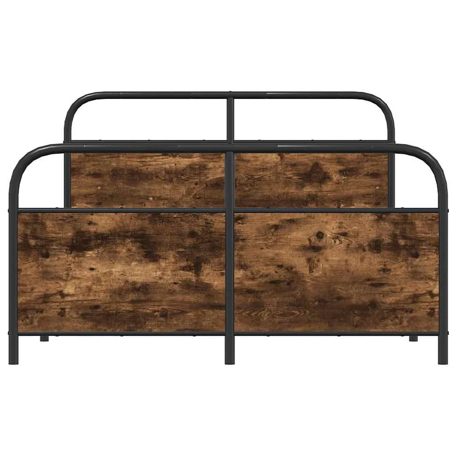 Cadre de lit sans matelas 120x190 cm chêne fumé bois ingénierie - 5