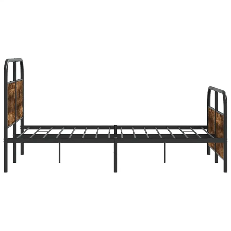 Cadre de lit sans matelas 120x190 cm chêne fumé bois ingénierie - 6