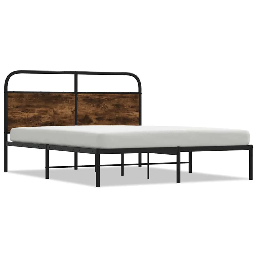 Cadre de lit sans matelas 120x200 cm chêne fumé bois ingénierie - 2