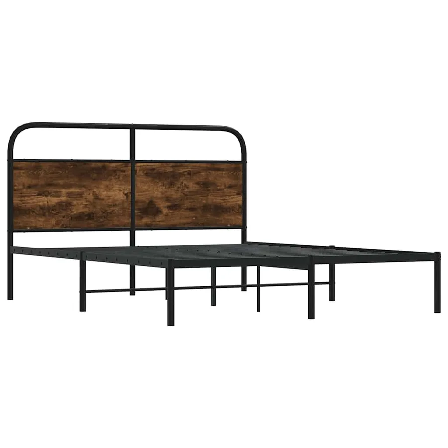 Cadre de lit sans matelas 120x200 cm chêne fumé bois ingénierie - 3
