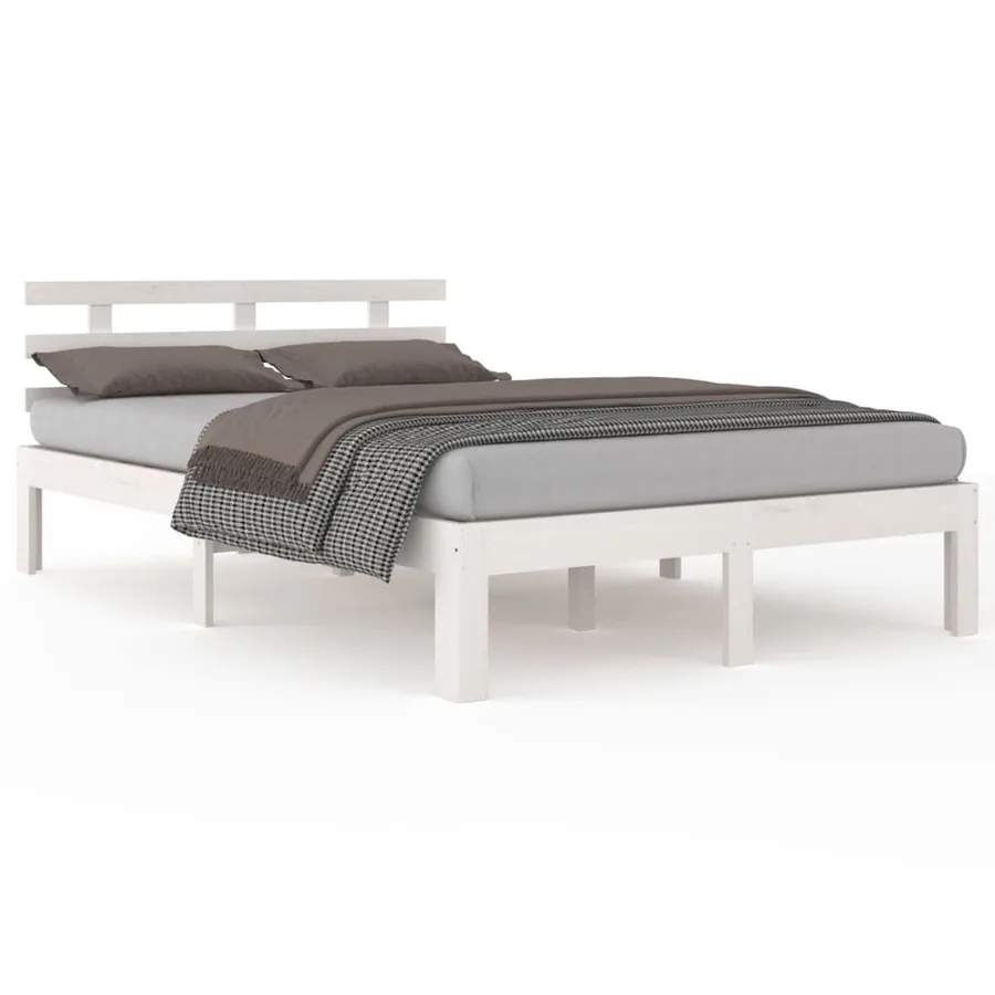 Cadre de lit sans matelas blanc 140x190 cm - 2