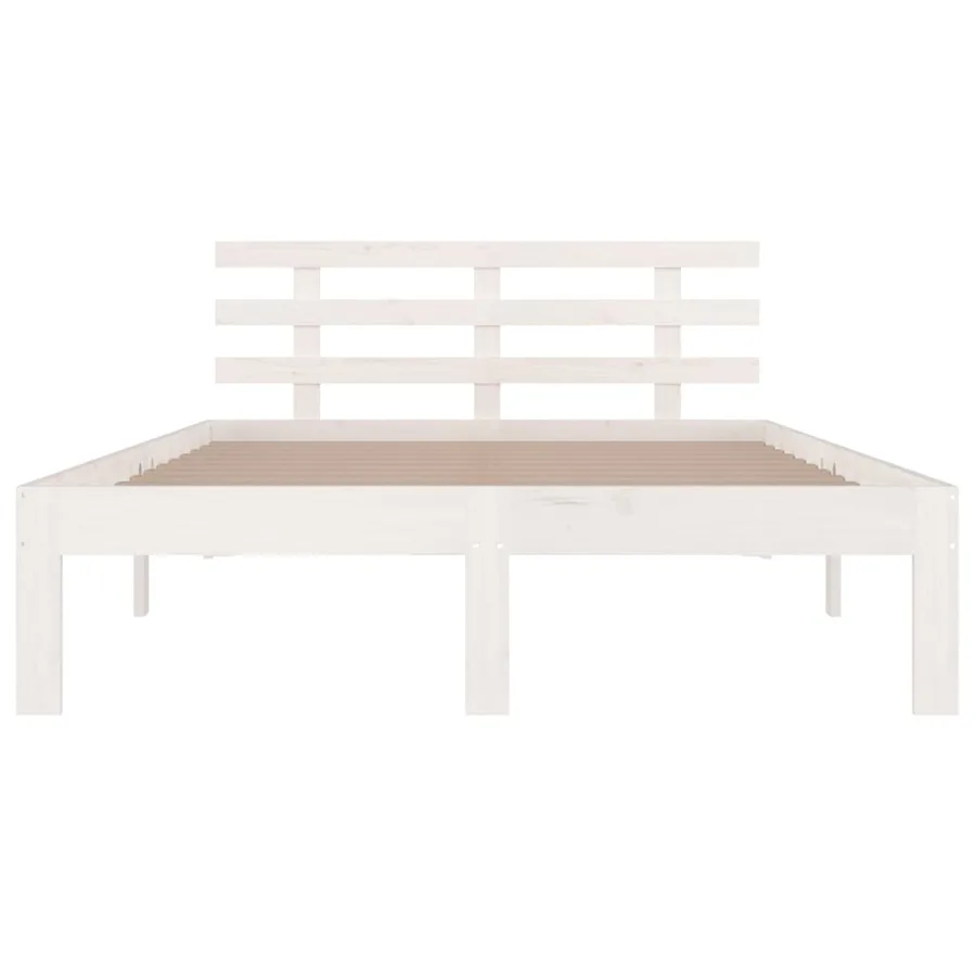Cadre de lit sans matelas blanc 140x190 cm - 4