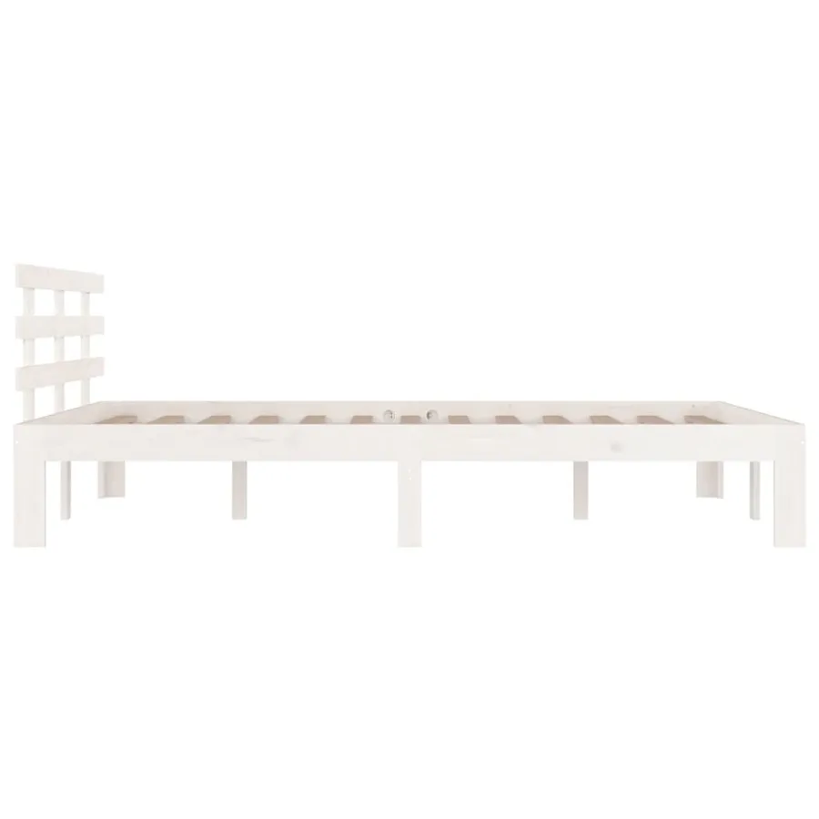 Cadre de lit sans matelas blanc 140x190 cm - 5