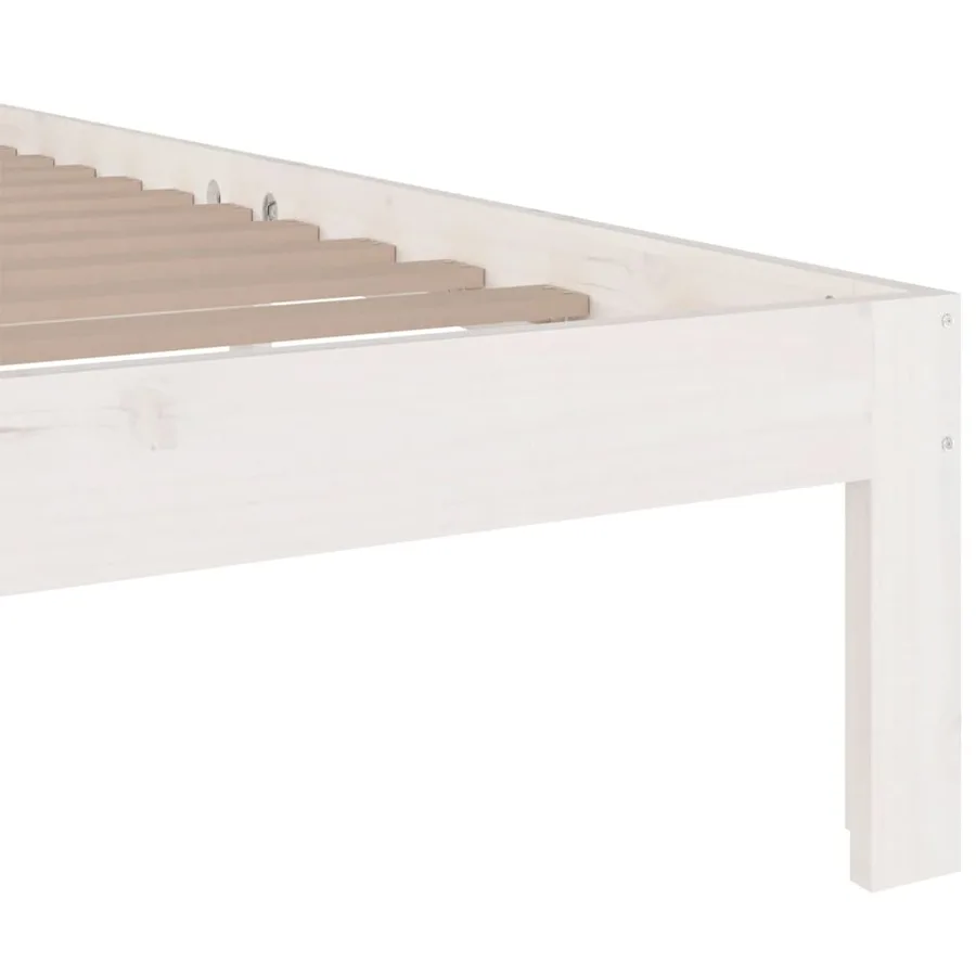 Cadre de lit sans matelas blanc 140x190 cm - 6