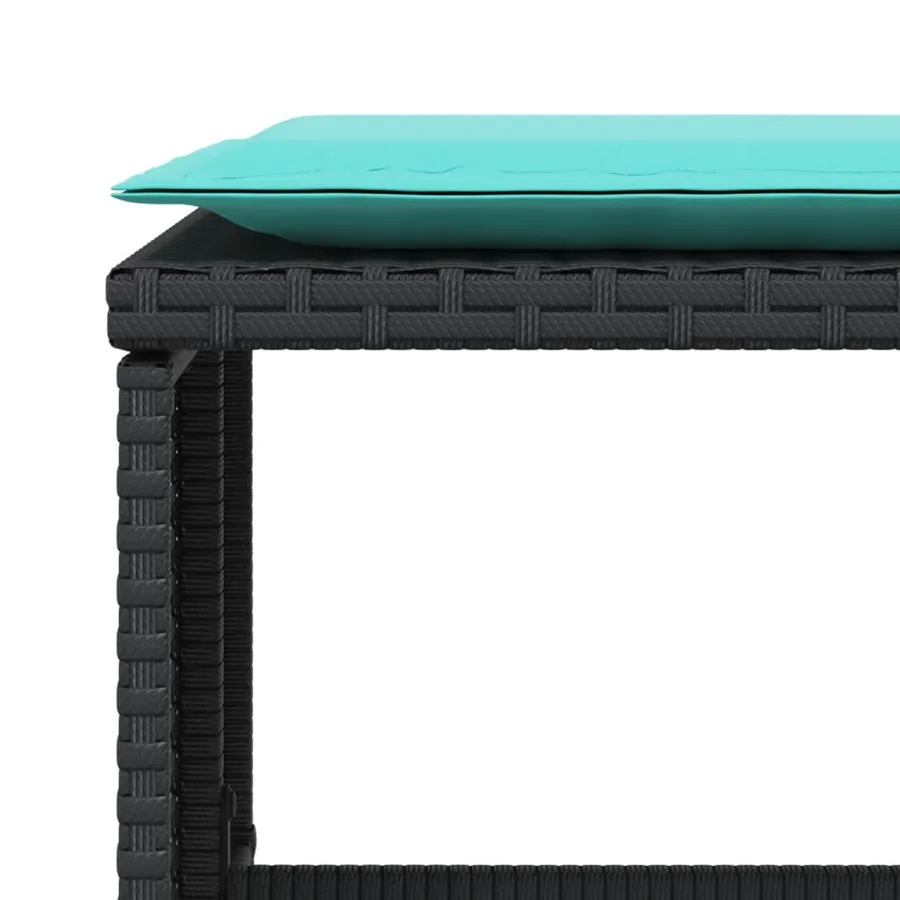 Chaise de jardin avec tabouret noir résine tressée - 10