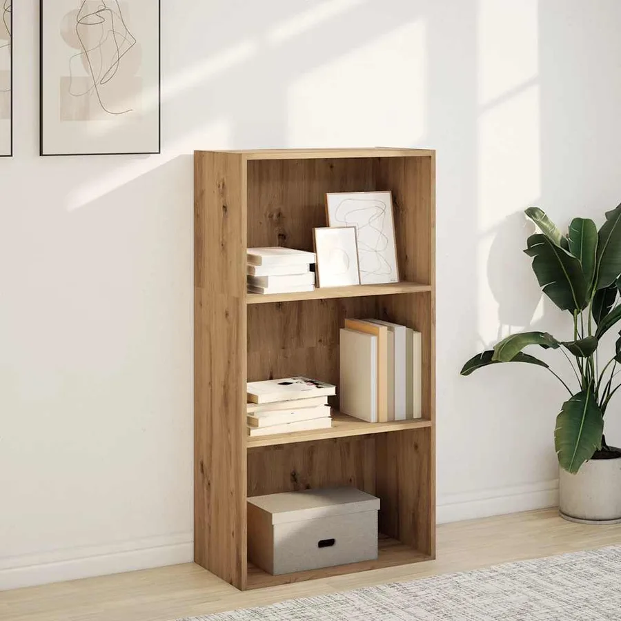 Bibliothèque chêne artisanal 60x30x114 cm bois d'ingénierie - 3