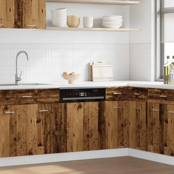 Panneau de lave-vaisselle "Lyon" vieux bois bois d'ingénierie