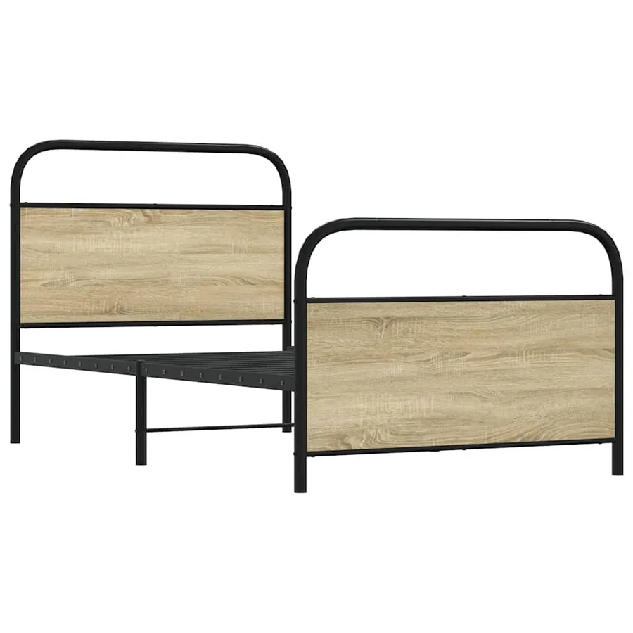 Cadre de lit sans matelas 107x203 cm chêne sonoma - 5
