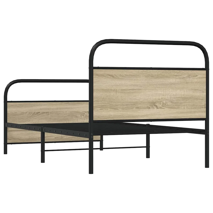 Cadre de lit sans matelas 107x203 cm chêne sonoma - 7