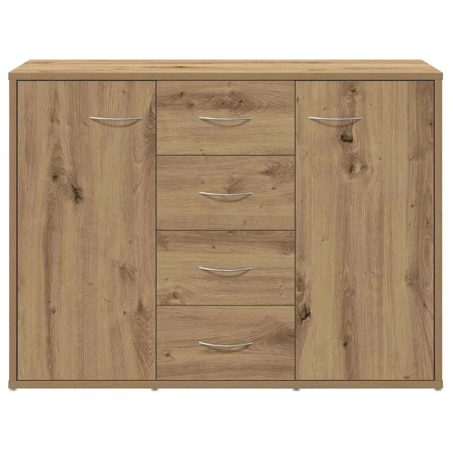 Buffet chêne artisanal 88x30x64 cm bois d'ingénierie - 4