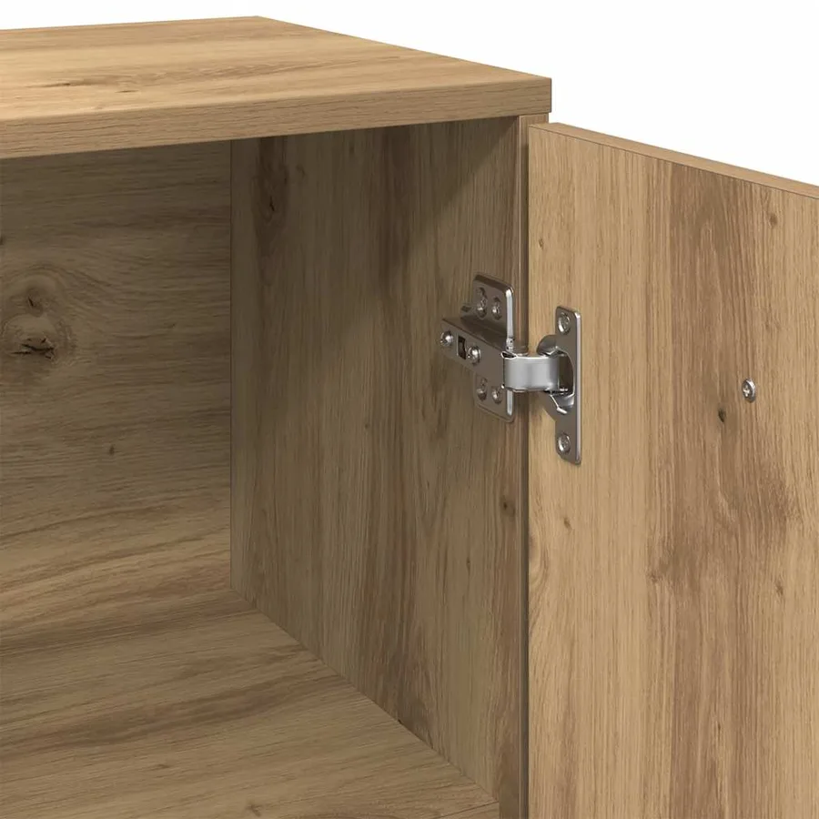 Buffet chêne artisanal 88x30x64 cm bois d'ingénierie - 8