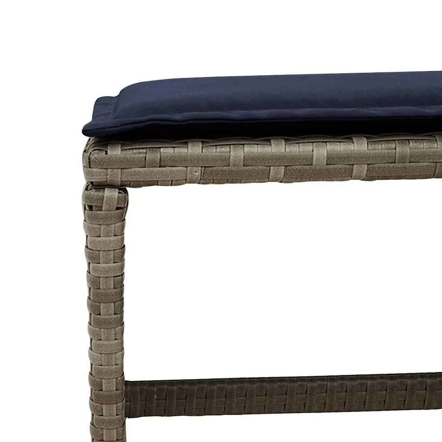 Ensemble à manger de jardin 11 pcs coussins gris résine tressée - 10