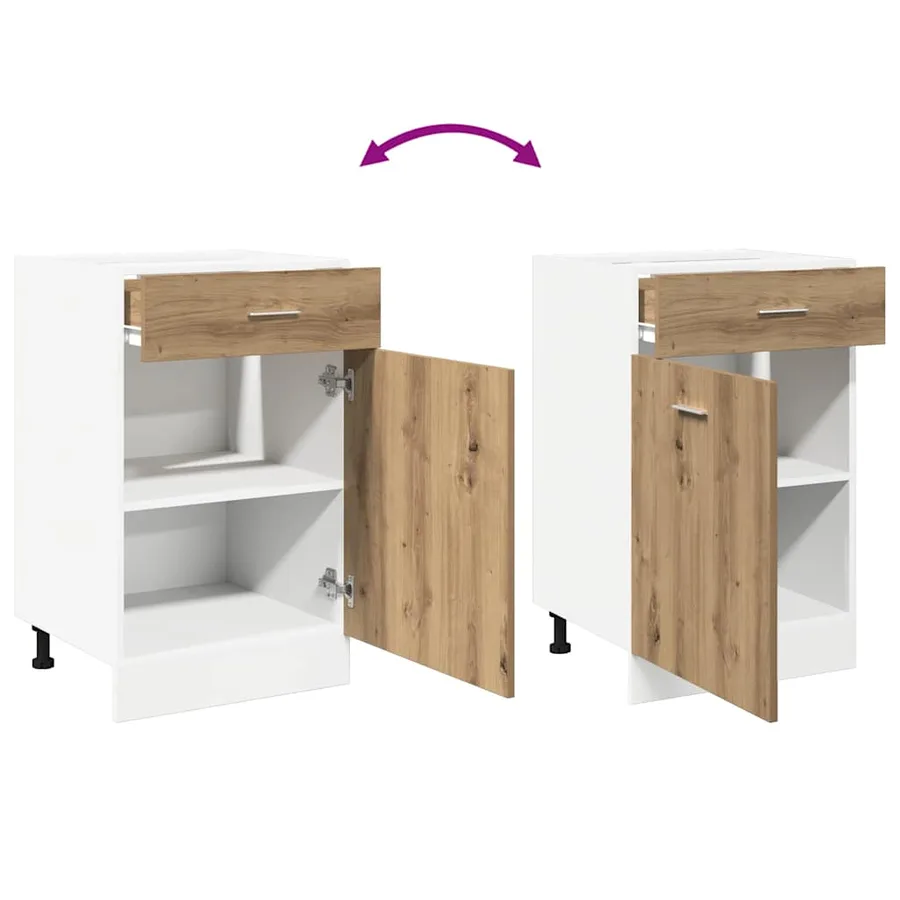 Armoire à tiroirs "Lyon" Chêne artisanal 40 x 46 x 81,5 cm Bois d'ingénierie - 7