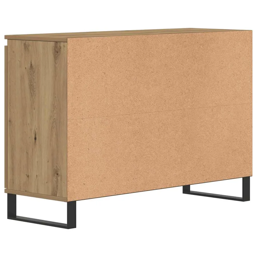 Buffet chêne artisanal 101,5x35x70 cm bois d'ingénierie - 6