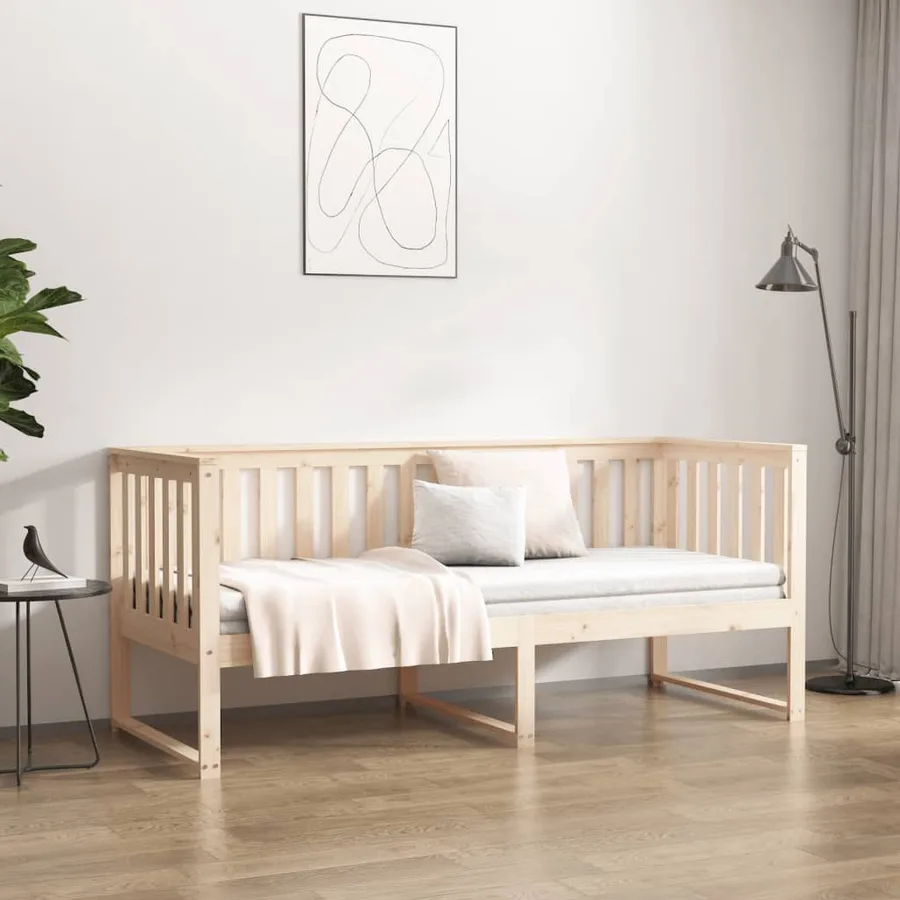 Lit de jour sans matelas 80x200 cm bois de pin massif - 4