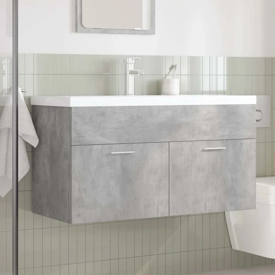 Armoire lavabo de salle de bain avec bassin intégré et robinet - 2