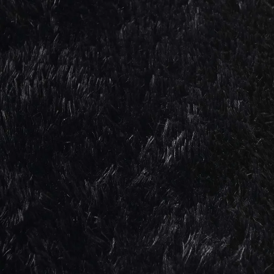 Tapis shaggy à poils longs NAVARRA noir 160x160 cm polyester - 9