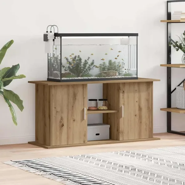 Support d'aquarium Chêne artisanal 121 x 41 x 58 cm Bois d'ingénierie