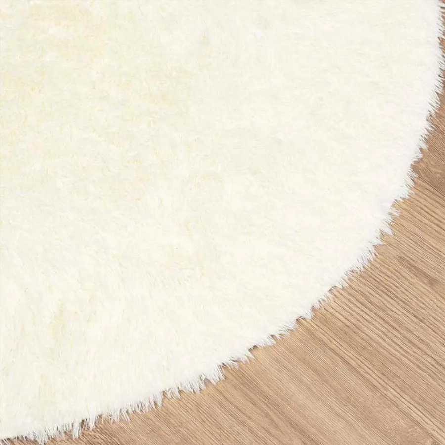 Tapis shaggy à poils longs NAVARRA crème 240x240 cm polyester - 4