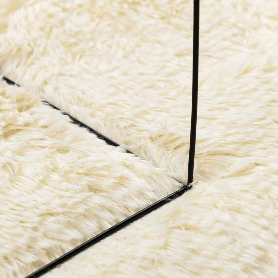 Tapis shaggy à poils longs NAVARRA crème 240x240 cm polyester - 7