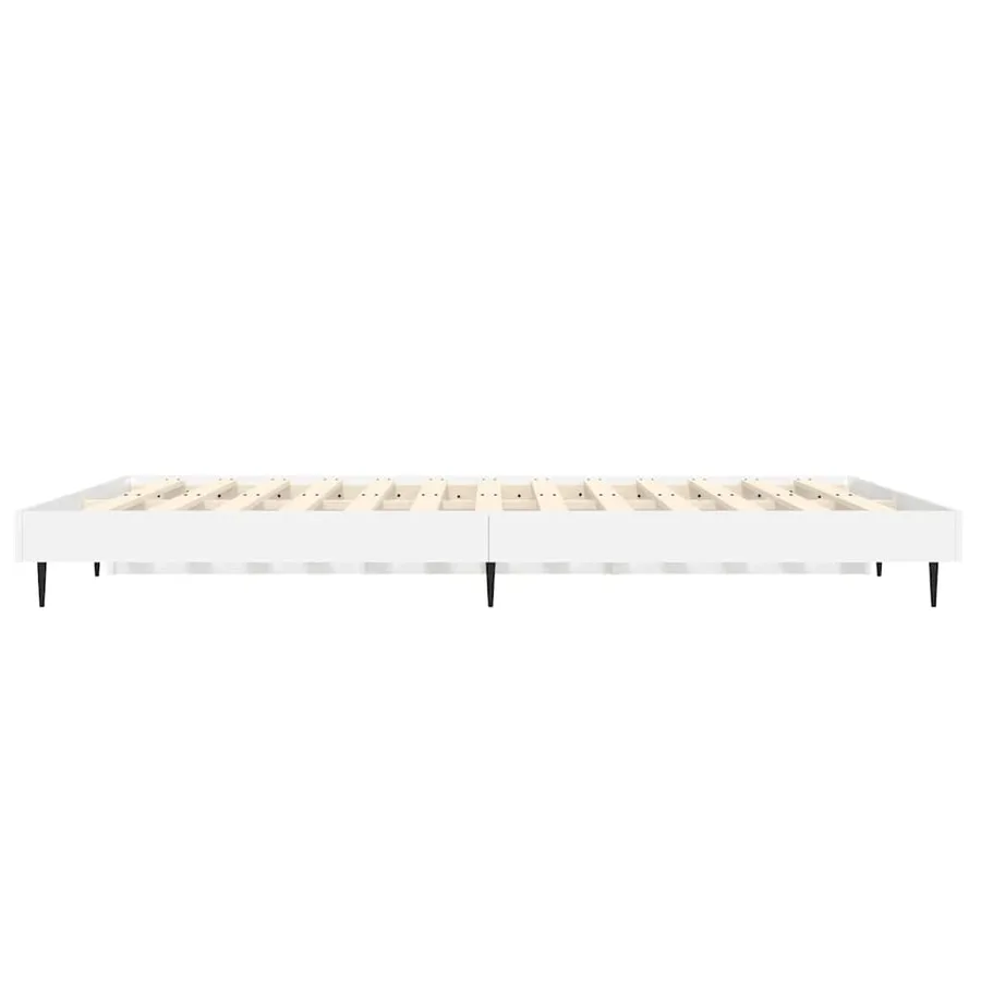 Cadre de lit sans matelas blanc brillant 140x190 cm - 7