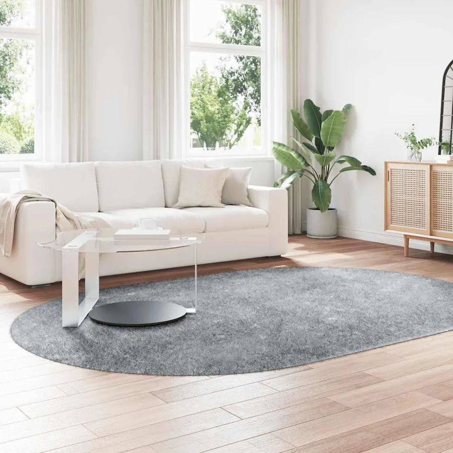 Tapis shaggy à poils longs NAVARRA gris clair 300x200 cm - 3